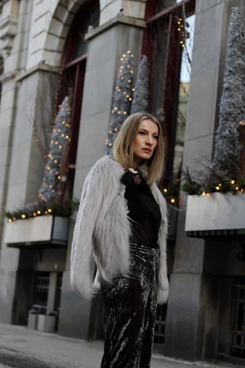 MON MODE | Velvet + Fur Glam | Holiday Street Style 39